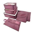 thumbnail image 1 of Unique Bargains 7 Pcs Zipper Design Packing Cube Set for Luggage Wine Red, 1 of 5