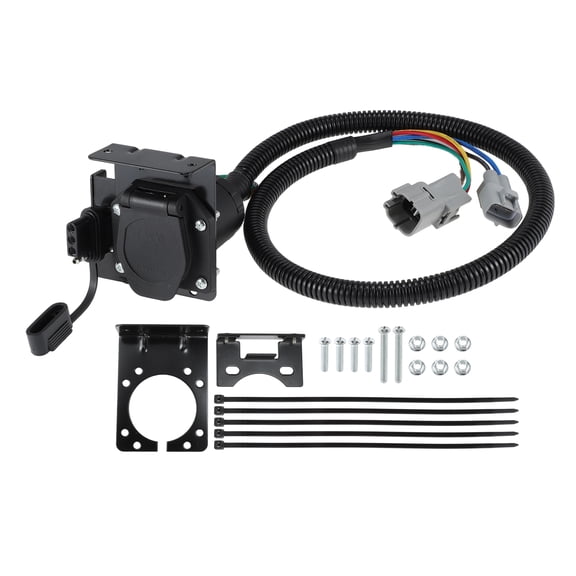 Unique Bargains 7 Way RV Blade and 4 Way Flat Trailer Wiring Connector Plug for Toyota Tundra 2007-2013 Dual Output Trailer Harness Adapter Converter