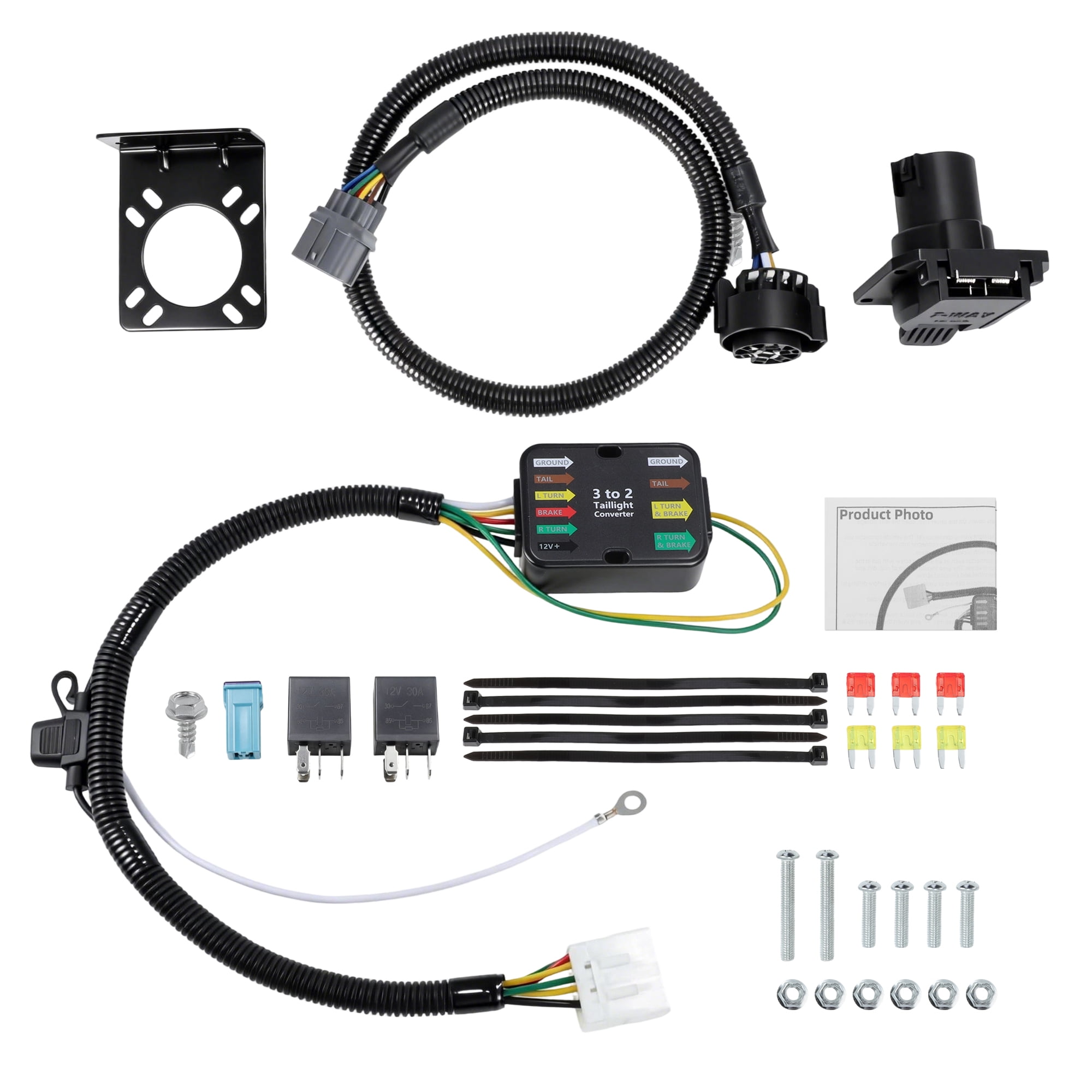 Unique Bargains 7-Way Trailer Wiring Harness for Honda Pilot 2009-2011 and Ridgeline