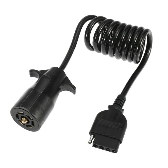 Unique Bargains 1Pc 7 pin trailer connector for boat trailer lights trailer plug Adapter with 5 FT