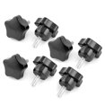 thumbnail image 1 of Unique Bargains 7 x Black 6mm Dia 15mm Length Threaded Plastic Screw Knob Handles Grip, 1 of 4