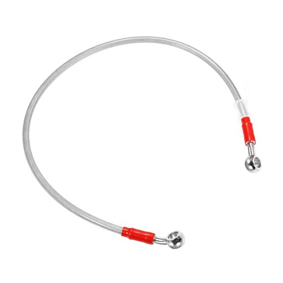 Unique Bargains 70cm 27.56" Length 10mm Motorcycle Hydraulic Brake Line Oil Hose Pipe 28 0 Stainless Steel Silver Tone