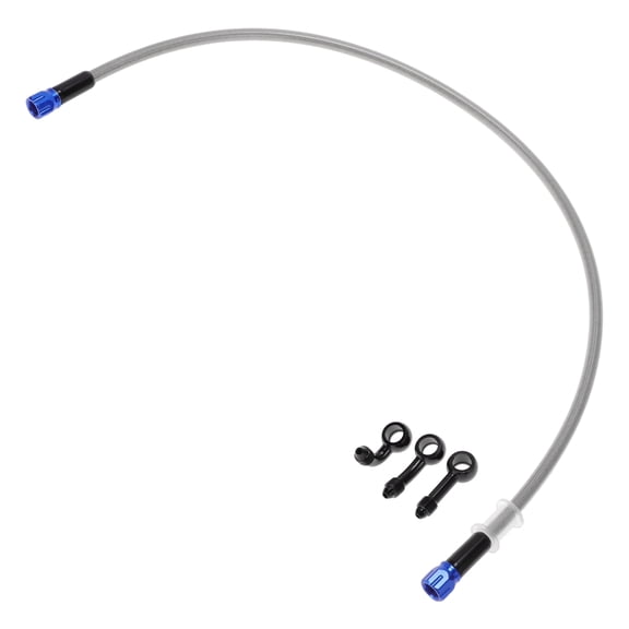 Unique Bargains 70cm Motorcycle Brake Clutch Oil Hose Line Nylon Stainless Steel Wire Braid PU Motorcycle Hydraulic Brake Line for Motorcycles Dirt Bike Silver Tone