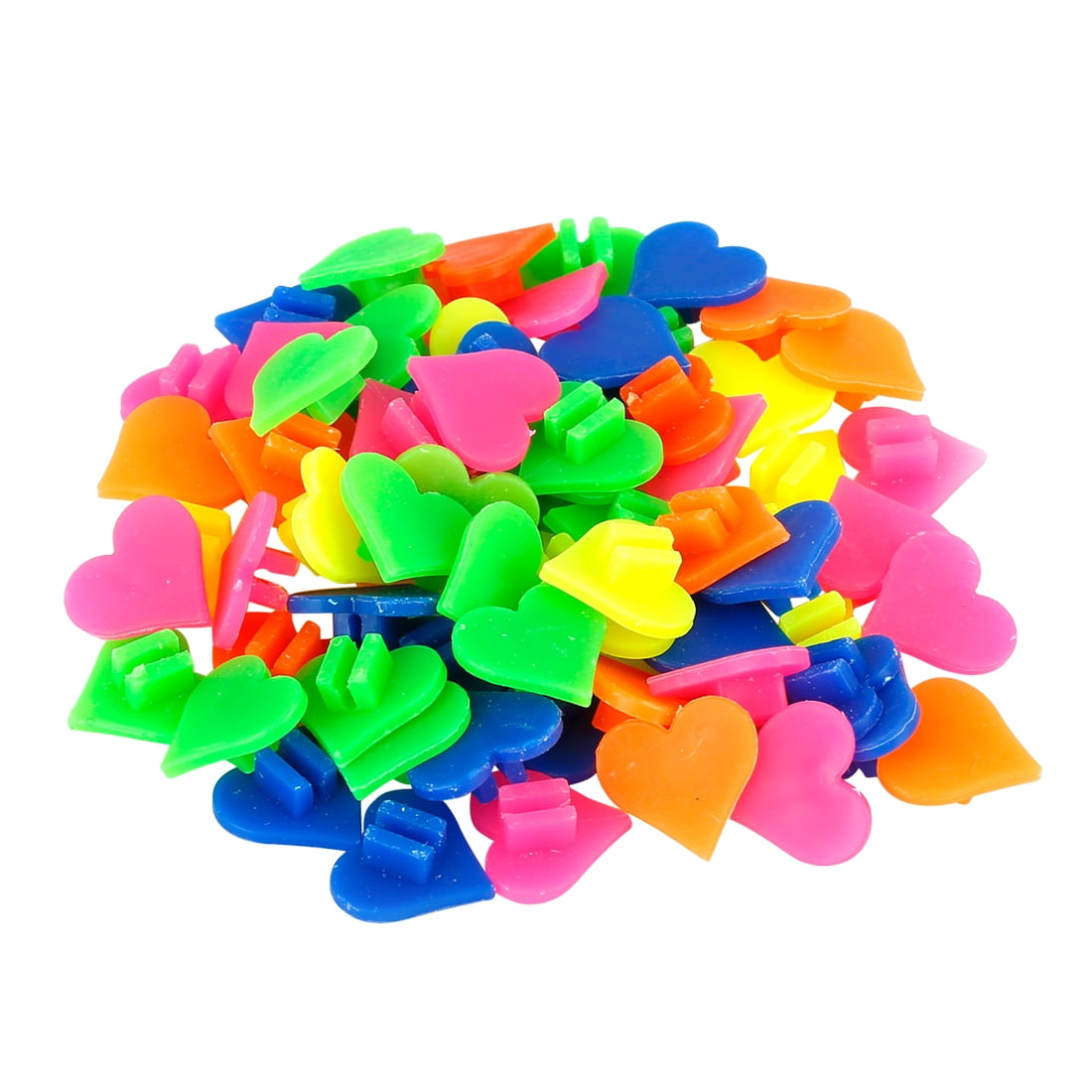Unique Bargains 70pcs Bike Wheel Spoke Bead Decoration Heart Shaped Plastic Color