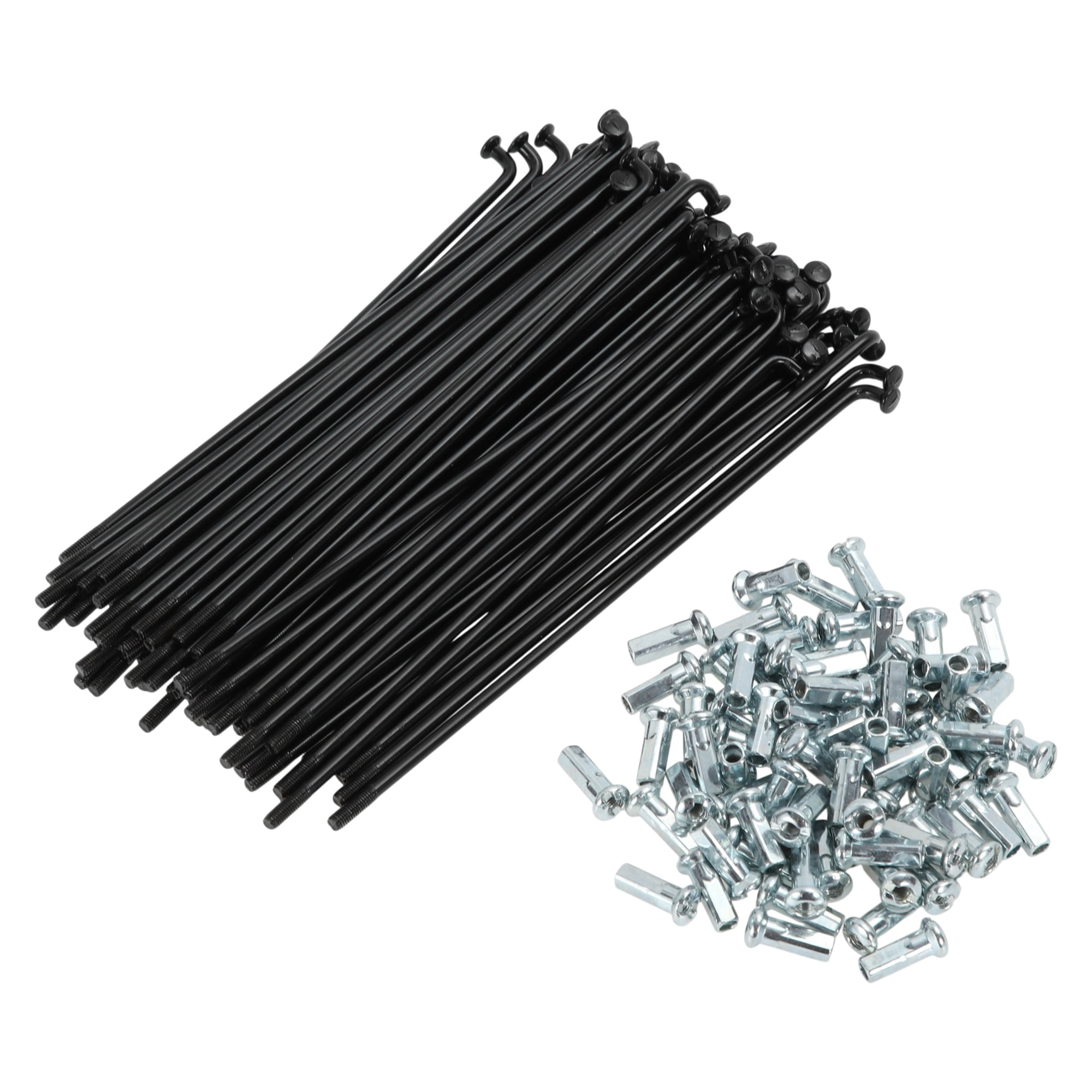 Unique Bargains 72Pcs 12G Bicycle Spokes Bike Wheel Spokes Carbon Steel Black 5"