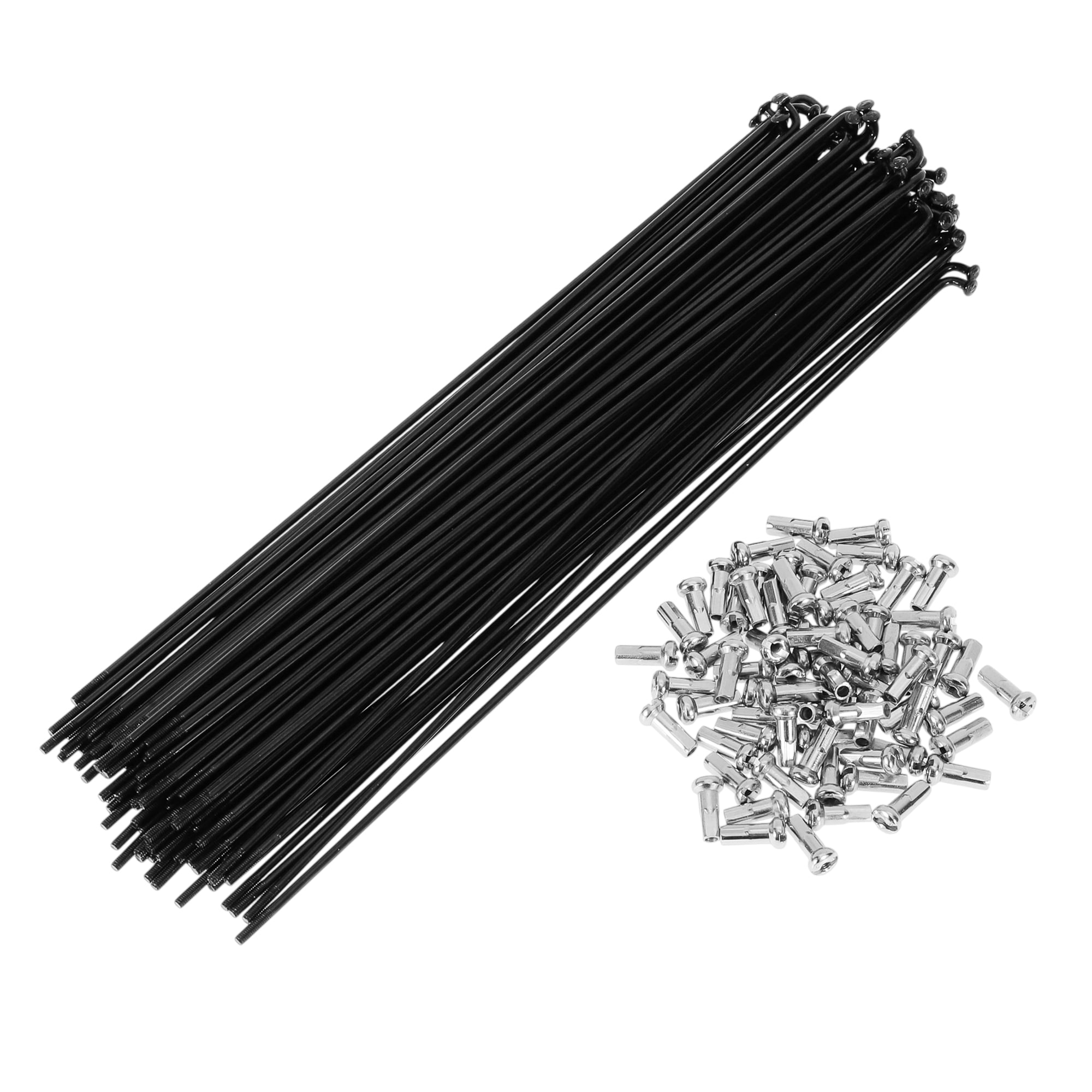 Unique Bargains 72Pcs 13G Bicycle Spokes Bike Wheel Spokes Carbon Steel Black 8.74"