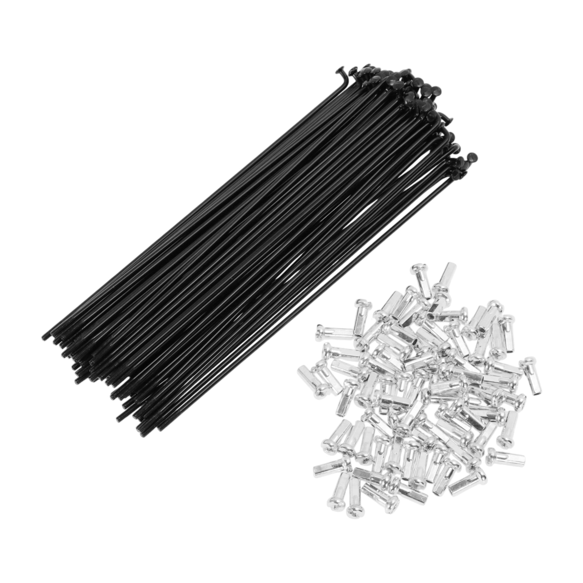 Unique Bargains 72Pcs 14G Bicycle Spokes Bike Wheel Spokes Carbon Steel Black 5.51"