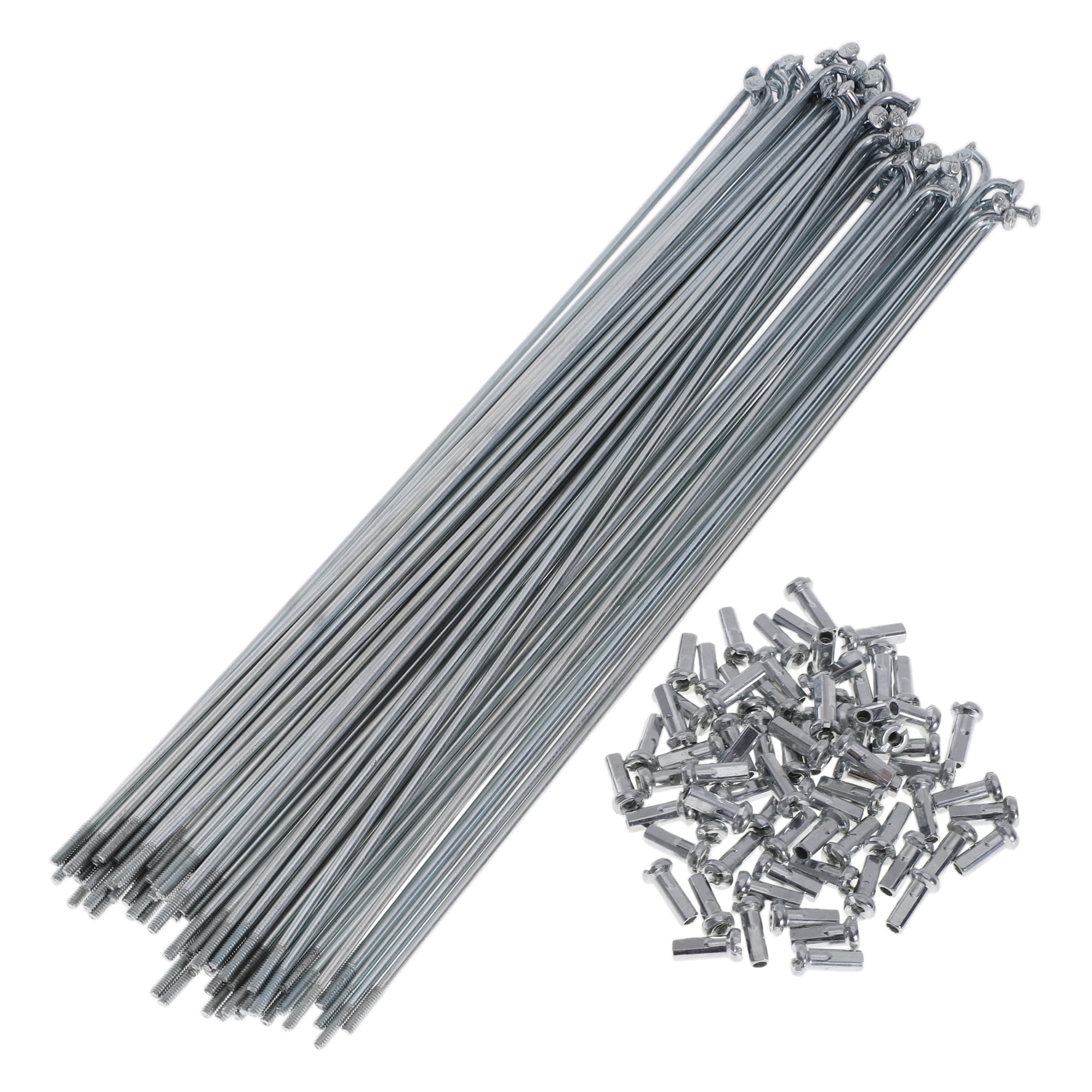 Unique Bargains 72Pcs 14G Bike Wheel Spokes Carbon Steel Galvanized Silver 7.64"
