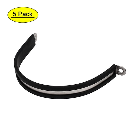 Unique Bargains 75mm Dia EPDM Rubber Lined P Clips Cable Hose Pipe Clamps Holder 5pcs
