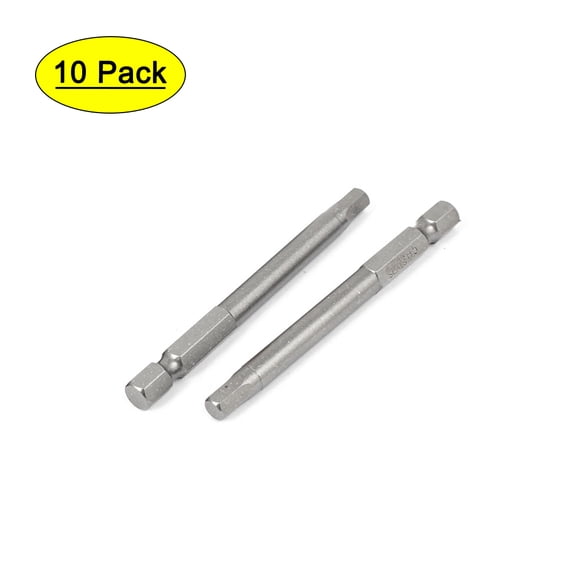 Unique Bargains 75mm Length 5mm Hex Tip Magnetic Hexagon Head Screwdriver Bits 10pcs