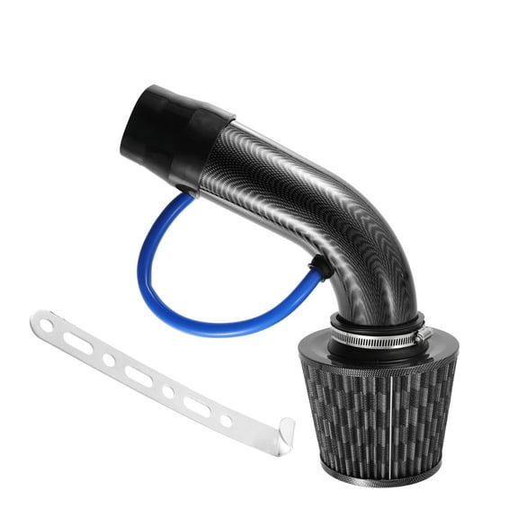 Unique Bargains 76mm 3inch Universal Car Air Duct Hose Kit Cold Air Turbo Intake Pipe Carbon Fiber Pattern Black
