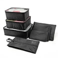 thumbnail image 1 of Unique Bargains 7Pcs Zipper Design Packing Cube Set For Luggage Black, 1 of 5