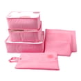 thumbnail image 1 of Unique Bargains 7Pcs Zipper Design Packing Cube Set For Luggage Pink, 1 of 5