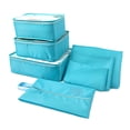 thumbnail image 1 of Unique Bargains 7Pcs Zipper Design Packing Cube Set For Luggage Sky Blue, 1 of 5