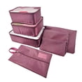 thumbnail image 1 of Unique Bargains 7Pcs Zipper Design Packing Cube Set For Luggage Wine Red, 1 of 5