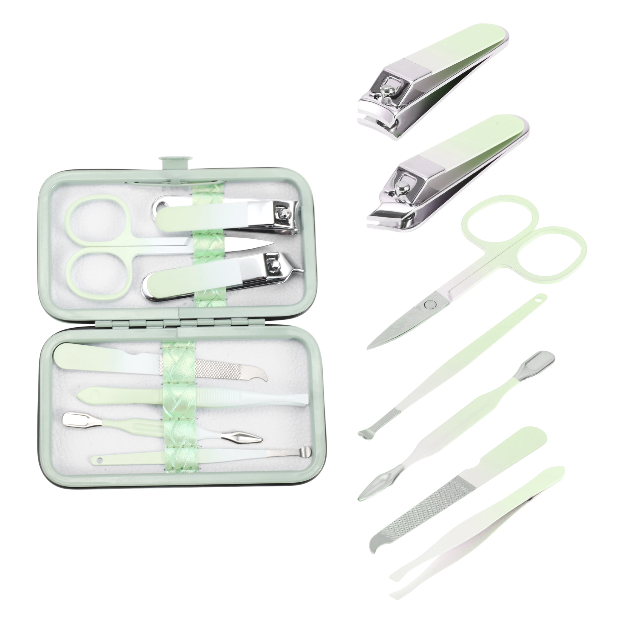 Unique Bargains 7pcs Fashion Nail Clipper Kit 2.24"x 0.47"x 0.59" Gradient Green