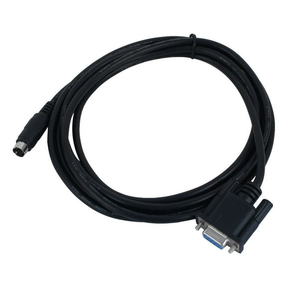 Unique Bargains 8.2 Ft RS232 DB9 Female to Male 8 Pin Mini Din PLC Cable