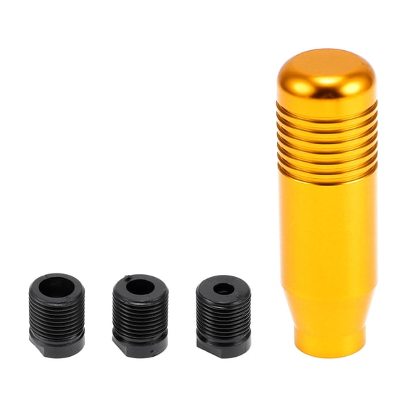 Unique Bargains 8.5cm Gear Shift Knob Aluminum Alloy for Automatic and Manual Vehicle with 3 Adapter Gold Tone 1 Set