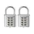 thumbnail image 1 of Unique Bargains 8-Digit Combination Padlock Push Button Locks for Locker Furniture Silver Tone 2Pcs, 1 of 5