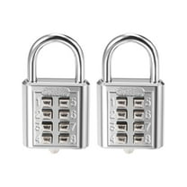 Unique Bargains 8-Digit Combination Padlock Push Button Locks for Locker Furniture Silver Tone 2Pcs