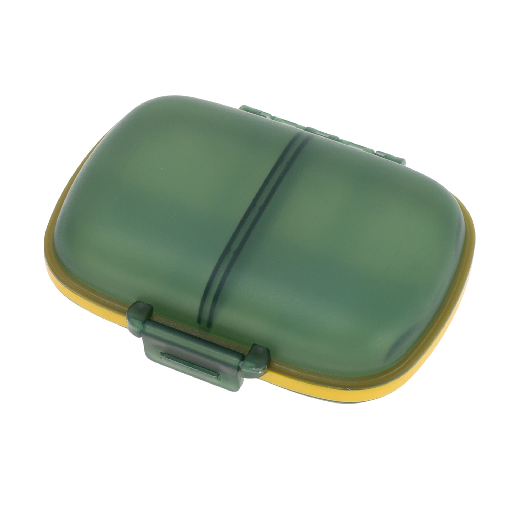 Unique Bargains 8 Grids Double Layers Pill Box for Travel Green