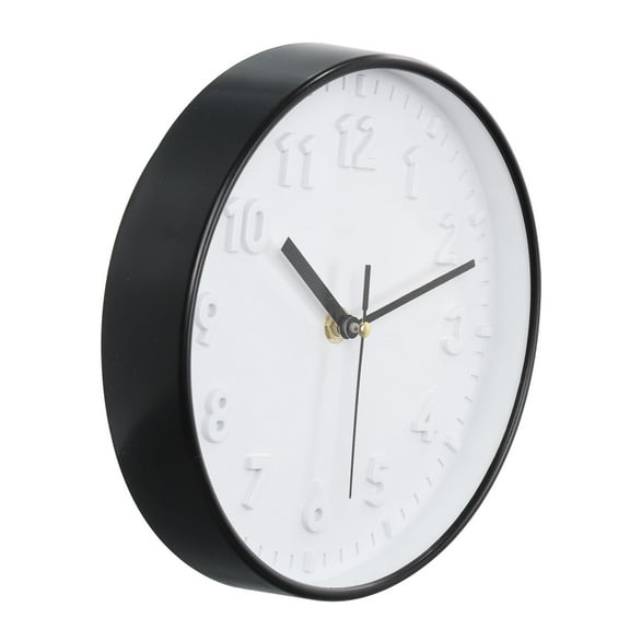 Unique Bargains 8 Inch Wall Clock, 3D Number Quartz Battery Operated Silent Non-Ticking Round Wall Clocks, White