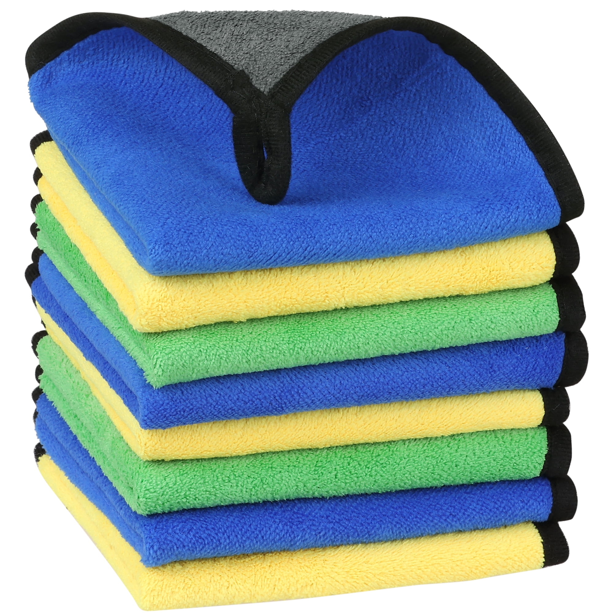 Unique Bargains 8 Pack Microfiber Hang Loop Cleaning Towels Multicolor 12"x12"
