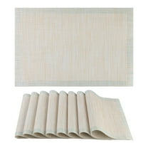 Unique Bargains 8 Pack Place Mats for Dining Table Decor Wipeable Table Mat Beige
