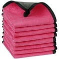 thumbnail image 1 of Unique Bargains 8 Pack Soft Microfiber with Hang Loop Cleaning Towels Pink 12"x16", 1 of 7