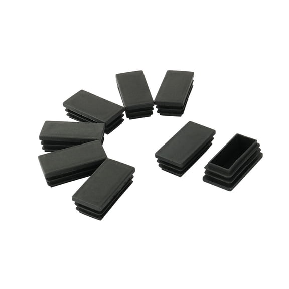 Unique Bargains 8 Pcs Antislip Plastic Rectangle 50mm x 25mm Chair Foot Cover Table Furniture Leg Protector Balck