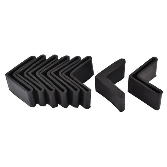 Unique Bargains 8 Pcs Antislip Rubber L Shape 43mm x 28mm Chair Foot Cover Table Furniture Leg Protector Black