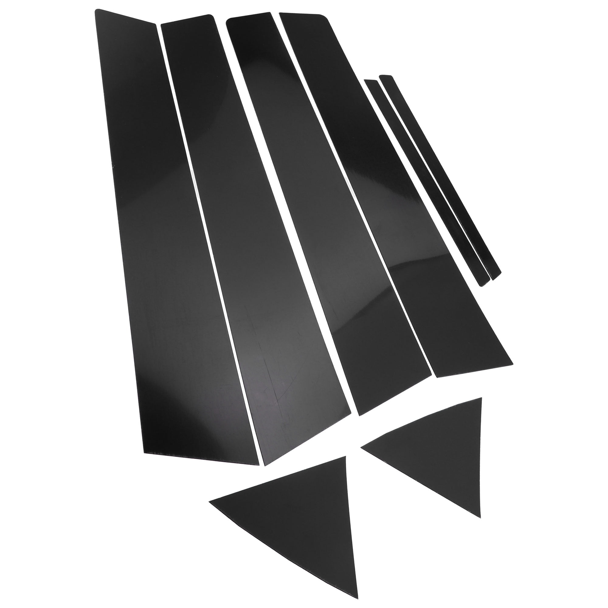 Glossy Black Pillar Post Trim For Hyundai Elantra 2017-2020 – 8-Piece Set, ABS Plastic, Self-Adhesive
