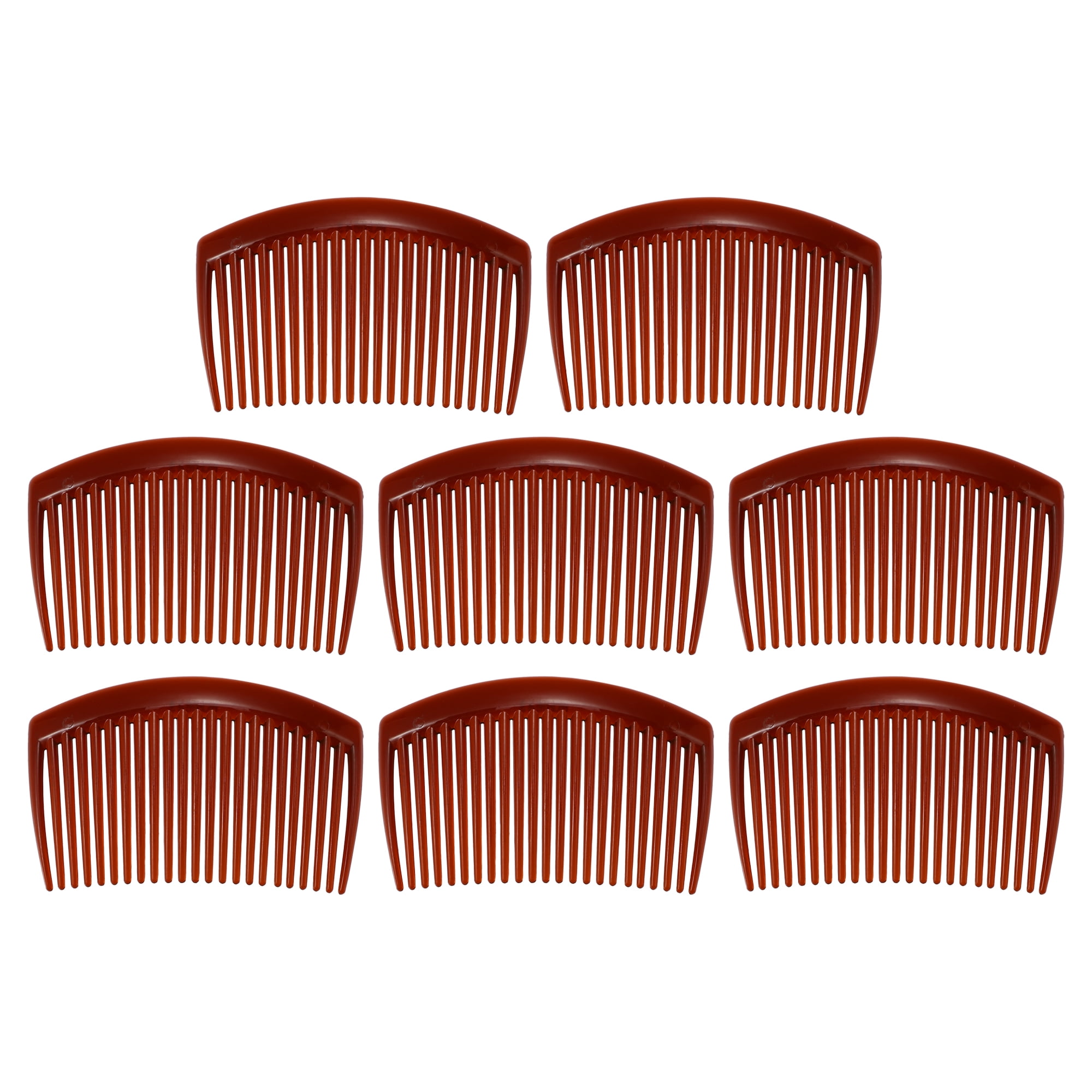 Unique Bargains 8 Pcs Classic Side Clip Hair Comb Teeth Hair Combs 3" Plastic Brown