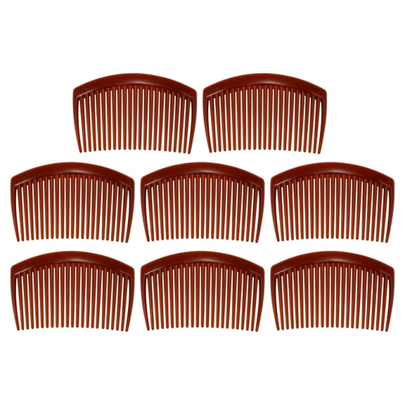 Unique Bargains 8 Pcs Classic Side Clip Hair Comb Teeth Hair Combs 3" Plastic Brown