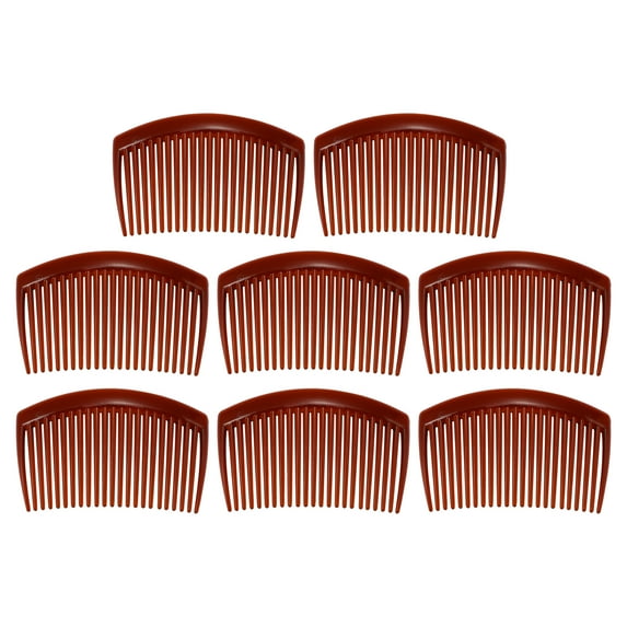 Unique Bargains 8 Pcs Classic Side Clip Hair Comb Teeth Hair Combs 3" Plastic Brown