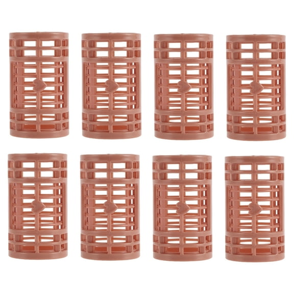 Unique Bargains 8 Pcs Convenient Heatless Voluminous Hair Roller for Women 2.68"x1.18" Brown