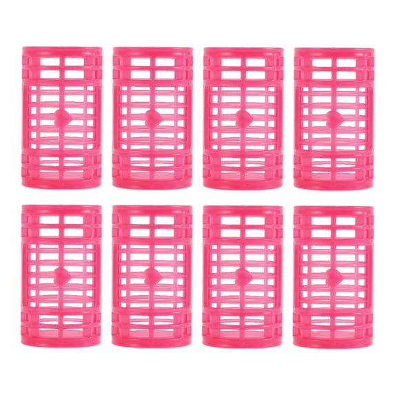 Unique Bargains 8 Pcs Convenient Heatless Voluminous Hair Roller for Women 2.68"x1.18" Rose Red