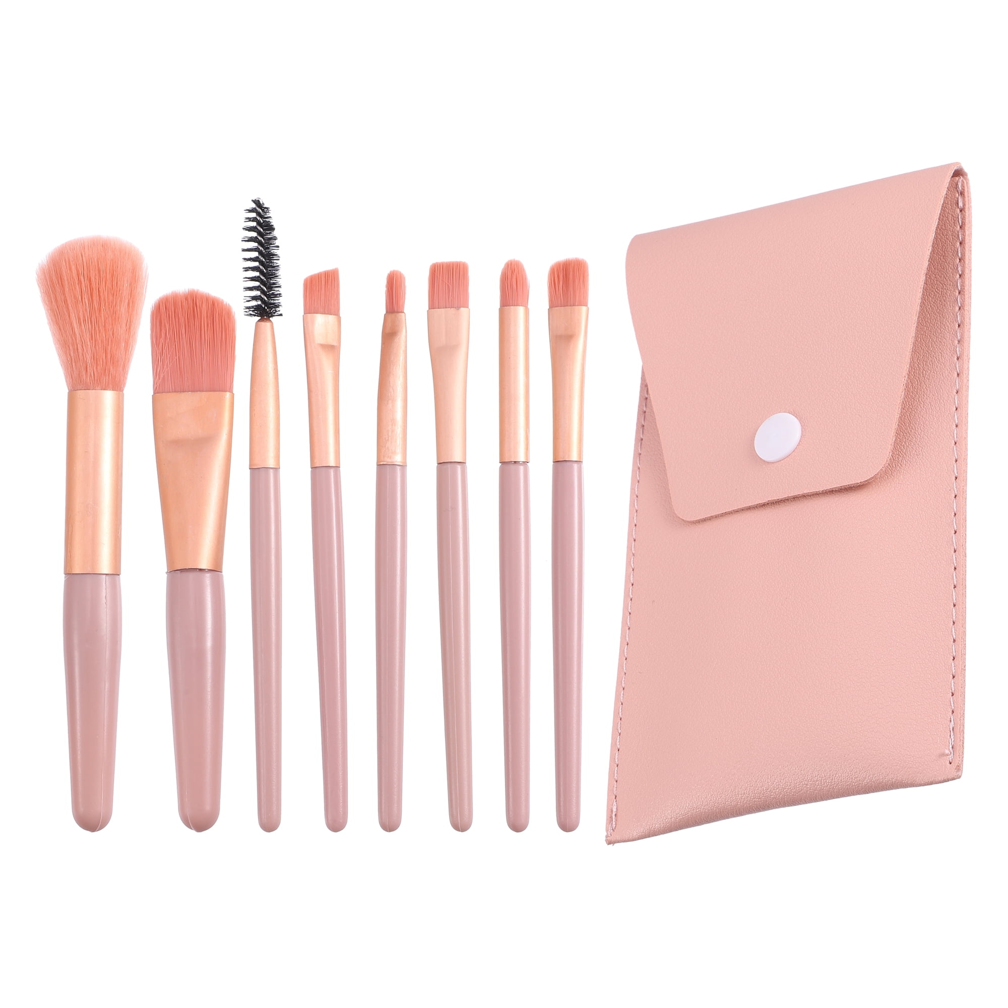 Unique Bargains 8 Pcs Durable Makeup Brush Set for Concealer Blush Pink