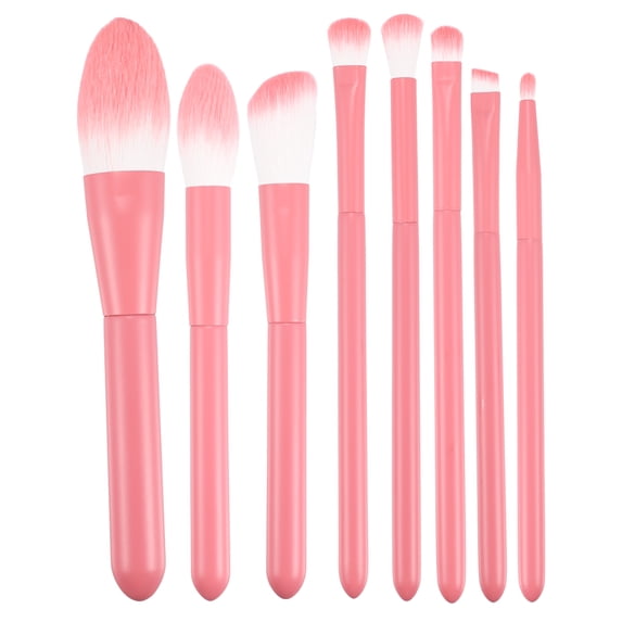 Unique Bargains 8 Pcs Makeup Brush Set Travel Pink
