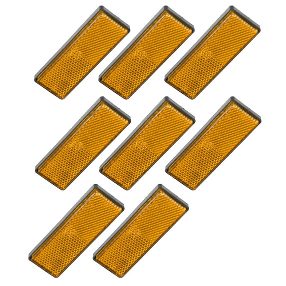 Unique Bargains 8 Pcs Rectangular Stick-on Safety Spoke Reflective Self Adhesive Reflector for Motorcycle Orange