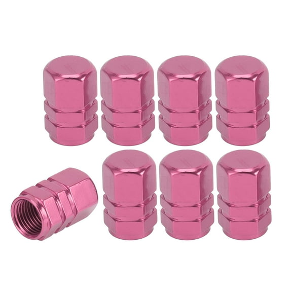 8 Pcs Tire Valve Stem Caps, 10x17MM Car Wheel Valve Cap Universal for Car Bike Motorcycle Anti Crash Aluminum Alloy Pink Tyre Valve Stem Cover Valve Dust Cap Tire Valve Cap