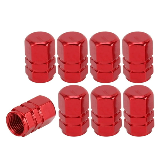 8 Pcs Tire Valve Stem Caps, 10x17MM Car Wheel Valve Cap Universal for Car Bike Motorcycle Anti Crash Aluminum Alloy Red Tyre Valve Stem Cover Valve Dust Cap Tire Valve Cap