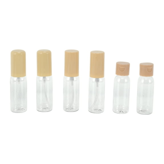 Unique Bargains 8 Pcs Travel Container Set Refillable Travel Bottles Set Pink Yellow