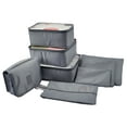 thumbnail image 1 of Unique Bargains 8 Pcs Zipper Design Packing Cube Set for Luggage Gray, 1 of 5