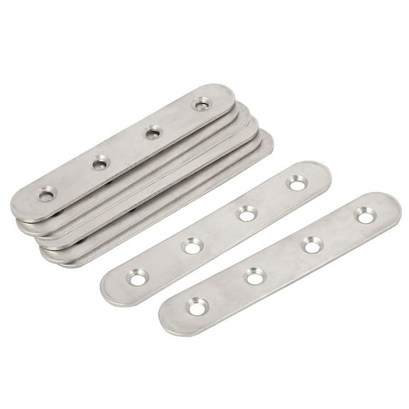 Unique Bargains 8 Piece 100x17x2mm Metal Flat Straight 4 Holes Repair Mending Fixing Plate Fastener