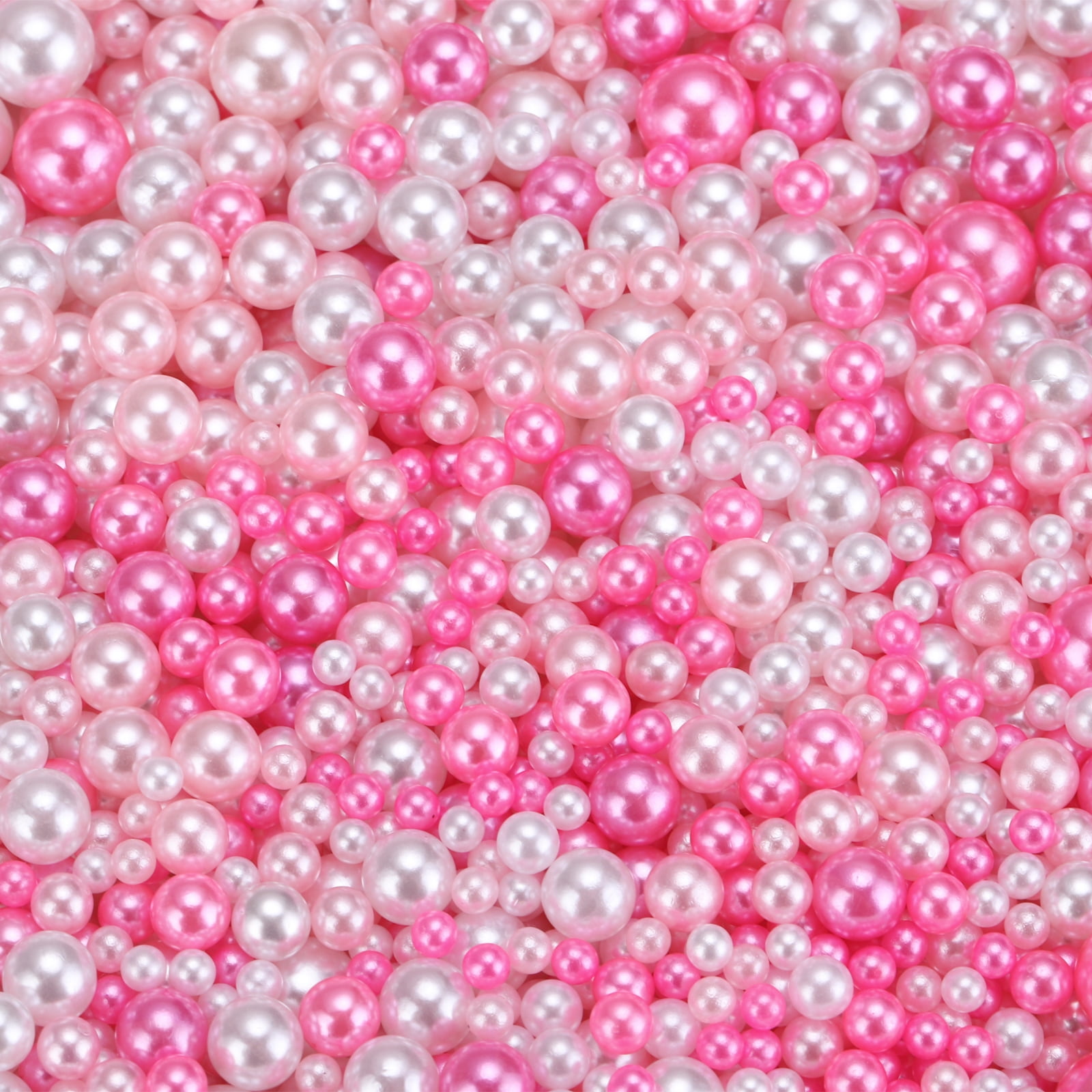 Unique Bargains 800Pcs Faux Pearl 3-8mm No Hole ABS Round Pearls for Vase Fillers
