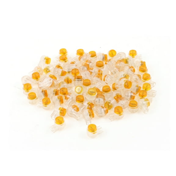 Unique Bargains 80Pcs Data Phone Wire Splice 2 Ports UY Connectors Orange