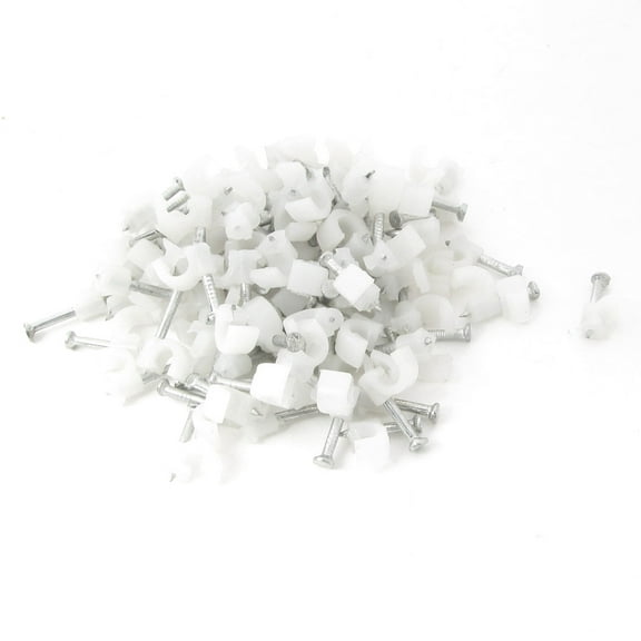 Unique Bargains 86Pcs 3mm Diameter Round Cable Nail Attached Circle Clips