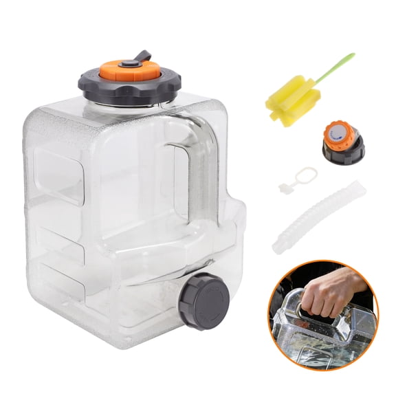 Unique Bargains 8L/2.11Gal Camping Water Jug with Spigot RV Water Storage Tank Emergency Water Container Portable Water Bucket RV Camping Outdoor Picnic No Leakage Adjustable Water Flow Gray