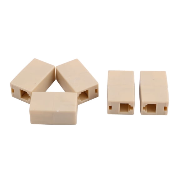 Unique Bargains 8P4C Female to Female Phone Cable Extension Line RJ11 Network Connector 5pcs